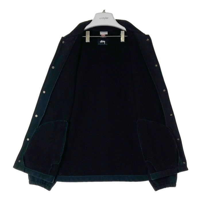 STUSSY ステューシー CHAMPION チャンピオン リバースウィーブ 防風スウェット シャネルロゴ コーチジャケット ブラック sizeM 瑞穂店