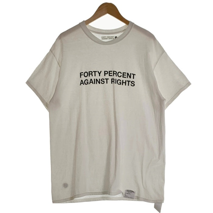 FORTY PERCENT AGAINST RIGHTS フォーティーパーセント アゲインストライツ ロゴプリント 半袖 Tシャツ ホワイト Size M 福生店