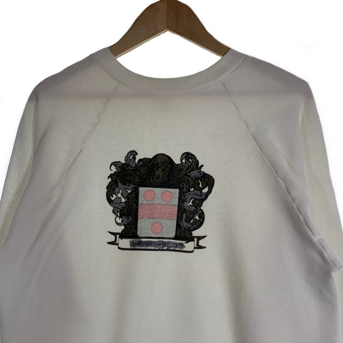 80-90's ラグランスリーブ スウェットトレーナー ホワイト エンブレムプリント USA製 Size XL 福生店