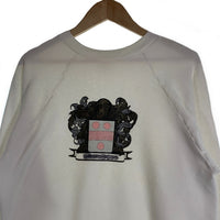 80-90's ラグランスリーブ スウェットトレーナー ホワイト エンブレムプリント USA製 Size XL 福生店