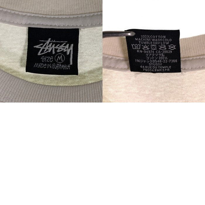 STUSSY ステューシー 両面プリント ロゴ 半袖 Tシャツ ナチュラル Size M 福生店