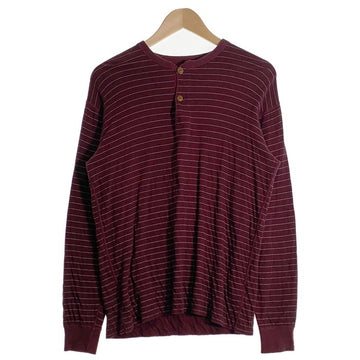 TENDERLOIN テンダーロイン ヘンリーネック ボーダーカットソー バーガンディー コットン ウール Size M 福生店
