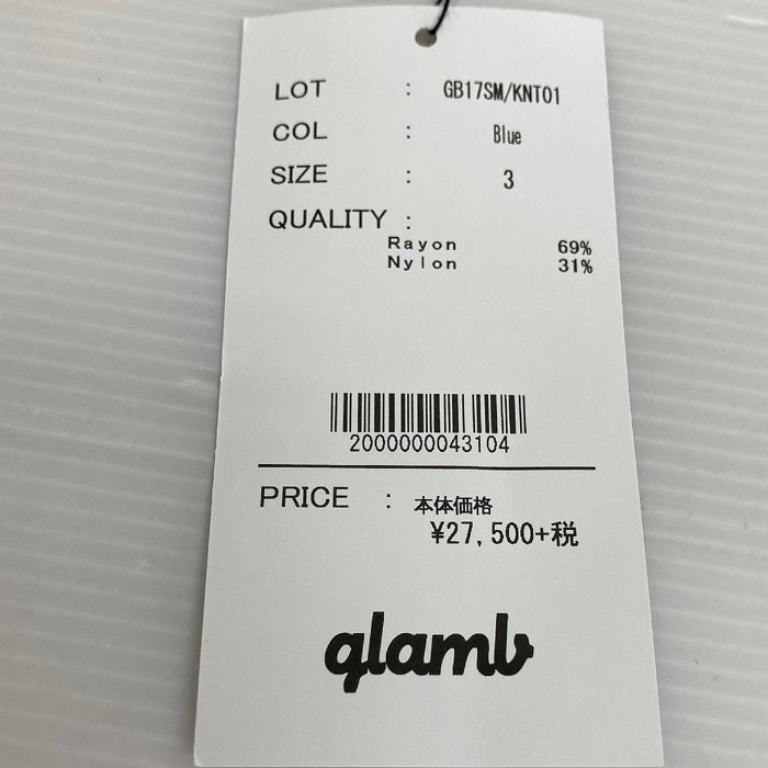 glamb グラム GB17SM/KNT01 Roland knit jersey ローランドニットジャージー ジャケット ブルー Size3 瑞穂店