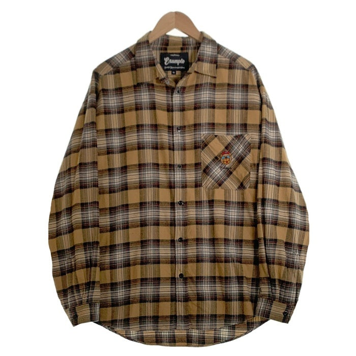 EXAMPLE エグザンプル BB BEAR CHECK SHIRTS 長袖 シャツ ベージュ Size XL 福生店