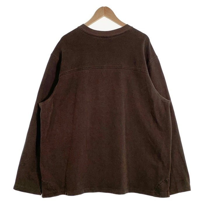 L.L.Bean エルエルビーン 鹿の子 ヘンリーネック ロングスリーブカットソー ブラウン Size XXL 福生店