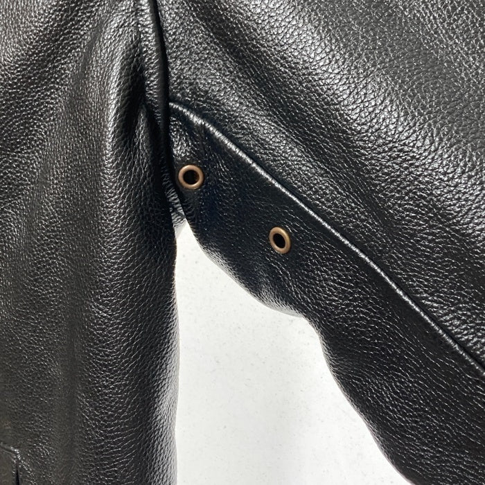 HOUSTON ヒューストン 8177 COW LEATHER N-1 DECK JACKET カウレザー デッキジャケット ブラック Size 44R 瑞穂店