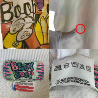 80's 90's BETTY BOOP ベティープープ 半袖 クルーネックスウェット ホワイト マルチカラー USA製 Size M 福生店
