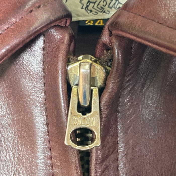 Longhorn Leather ロングホーンレザー シングル ライダースジャケット ブラウン size34 瑞穂店