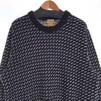 L.L.Bean エルエルビーン バーズアイ ウールニットセーター ネイビー ノルウェー製 Size XL 福生店