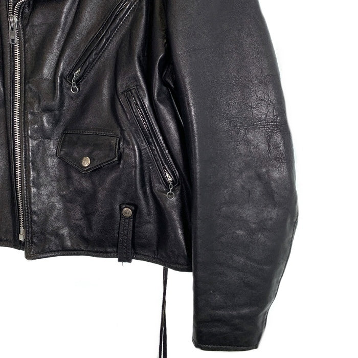 Schott ショット 125 レザーダブルライダースジャケット ブラック ライナー無 YKKファスナー Size 44 福生店