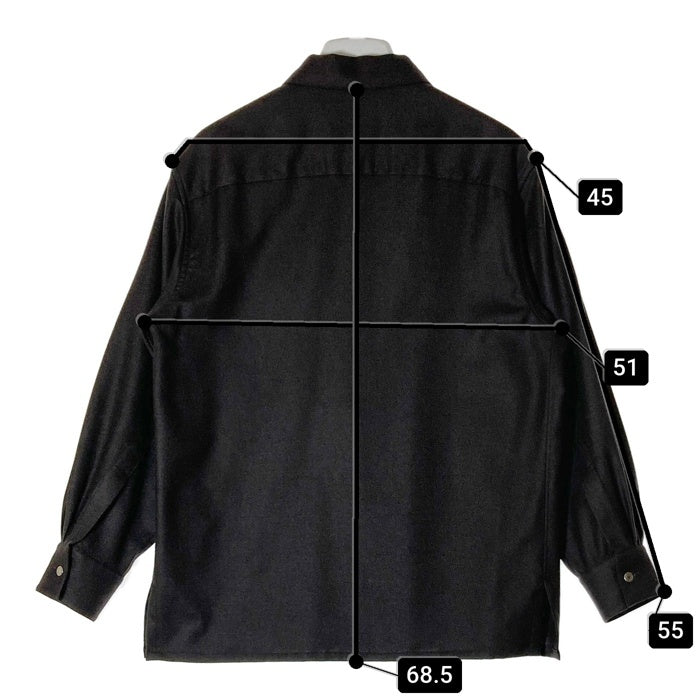 HERMES エルメス ウール フルジップ シャツジャケット チャコールグレー size40 瑞穂店