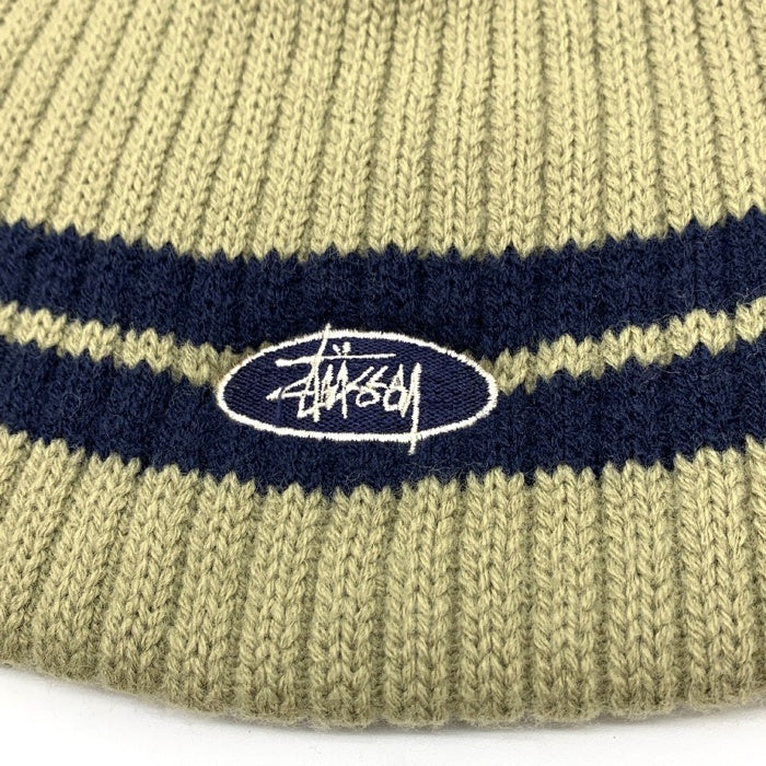 STUSSY ステューシー オーバル刺繡ロゴ ビーニーキャップ オリーブ ネイビー オールド タグなし 福生店
