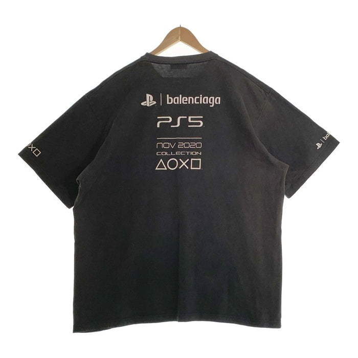 BALENCIAGA バレンシアガ 21AW PS5 ロゴプリント オーバーサイズTシャツ ブラック 651795 TKVF3 Size XL 福生店