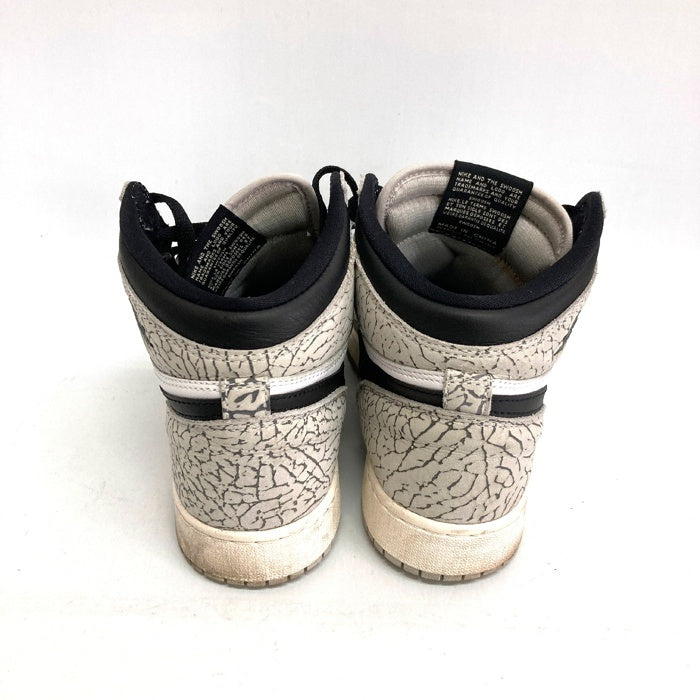 NIKE ナイキ GS Air Jordan 1 High OG White Cement エアジョーダン1 ハイ  スニーカー ホワイト size25cm 瑞穂店