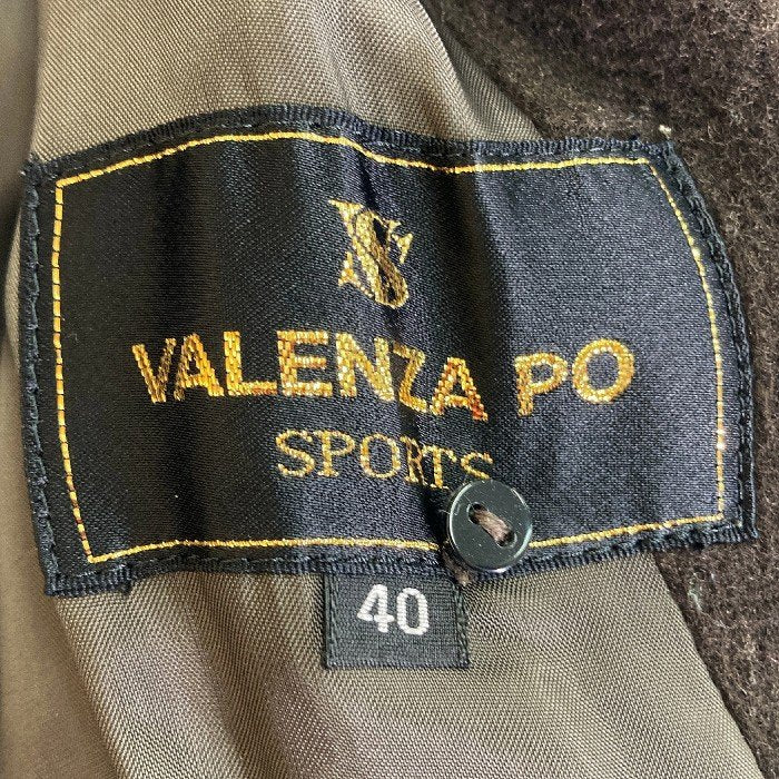 VALENZA PO バレンザポー カシミヤ混 ロングコート ワッペン刺繍 金ボタン ブラウン size40 瑞穂店