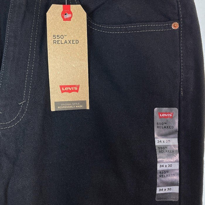 Levis リーバイス 00550-0260 550 RELAXED FIT ブラックデニム パンツ 後染め ブラック sizeW34 瑞穂店