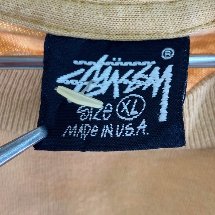 STUSSY ステューシー オールド 黒タグ ロゴ おじさん 両面プリント Tシャツ ベージュ sizeXL 瑞穂店