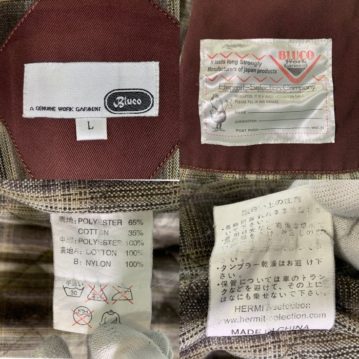 BLUCO ブルコ ワークジャケット ドリズラー 中綿 ブラウン Size L 福生店