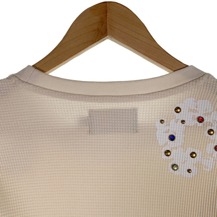 DENIM TEARS デニムティアーズ RHINESTONE COTTON WREATH THERMAL ラインストーンコットンリース サーマルカットソー アイボリー Size M 福生店