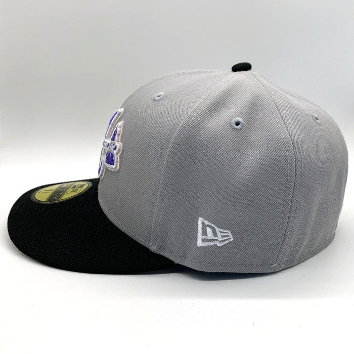 NEW ERA ニューエラ 59FIFTY Atlanta Braves アトランタ ブレーブス ベースボールキャップ グレー ブラック サイドパッチ Size 7 1/4 (57.7cm) 福生店