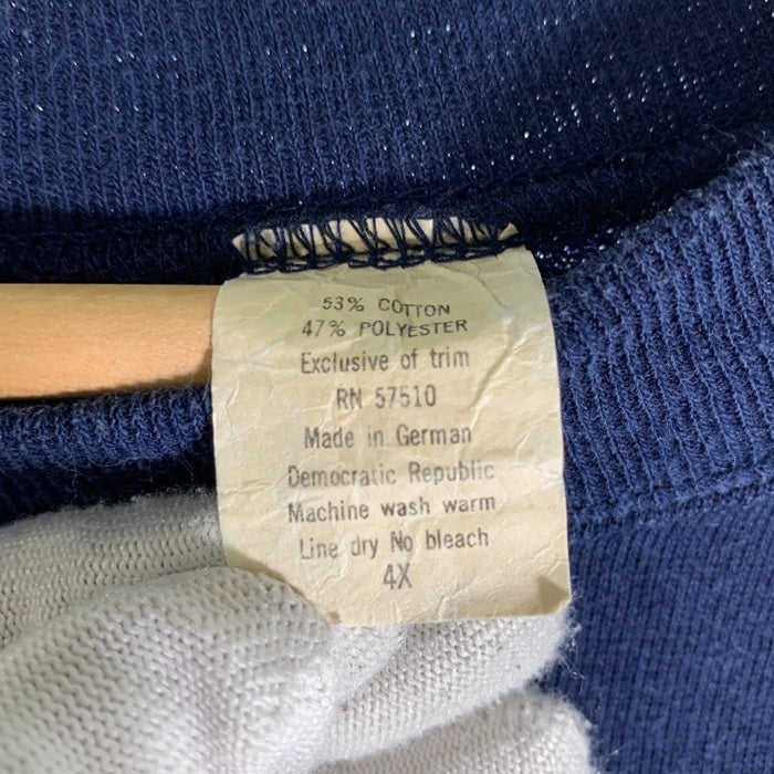 80's MAN SIZED ドイツ製 ラグランスリーブ クルーネックスウェットトレーナー サイドポケット ネイビー Size 4X 福生店