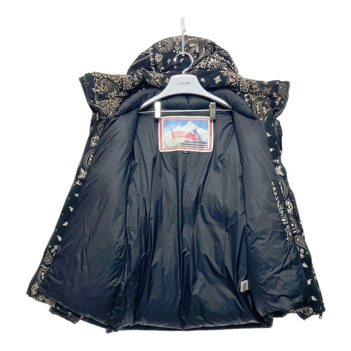 FIRST DOWN ファーストダウン 203-1501 ペイズリー柄 ダウンジャケット ブラック sizeS 瑞穂店