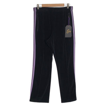 Needles ニードルズ Narrow Track Pant - C/PE Velour ナロートラックパンツ ベロア ブラック パープル KP227 Size M 福生店