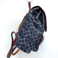 COACH コーチ F37589 シグネチャー キャンバス レザー切替 リュックサック ネイビー 瑞穂店