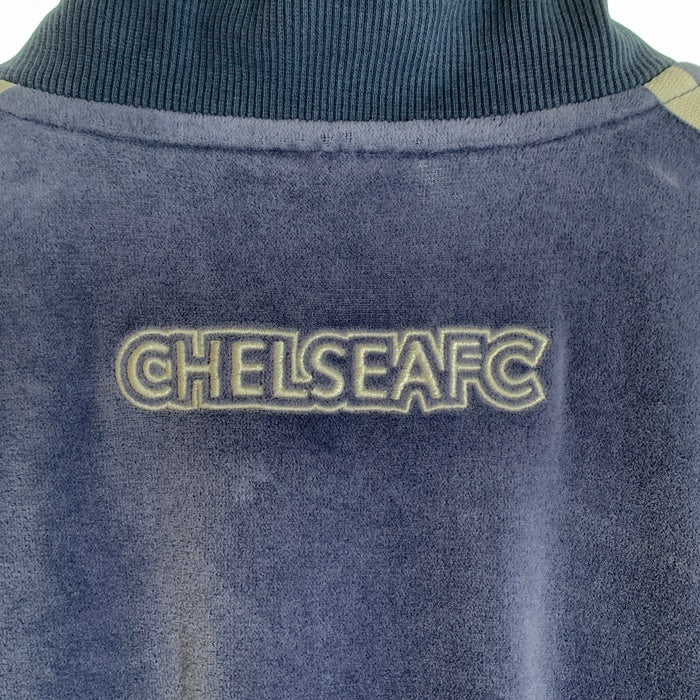 adidas アディダス CHELSEA FC チェルシー FC ベロア トラックジャケット 刺繡ロゴ ネイビー E91593 Size L 福生店