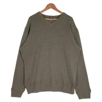 90's STUSSY ステューシー ショーンフォントロゴ刺繡 コットンポリ Vネック ニットセーター オリーブ USA製 紺タグ Size L 福生店