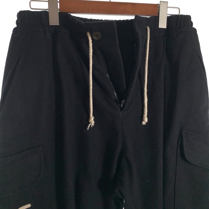 EMPORIO ARMANI エンポリオアルマーニ ウール ポリアミド カーゴパンツ ブラック 厚手 Size 46 福生店