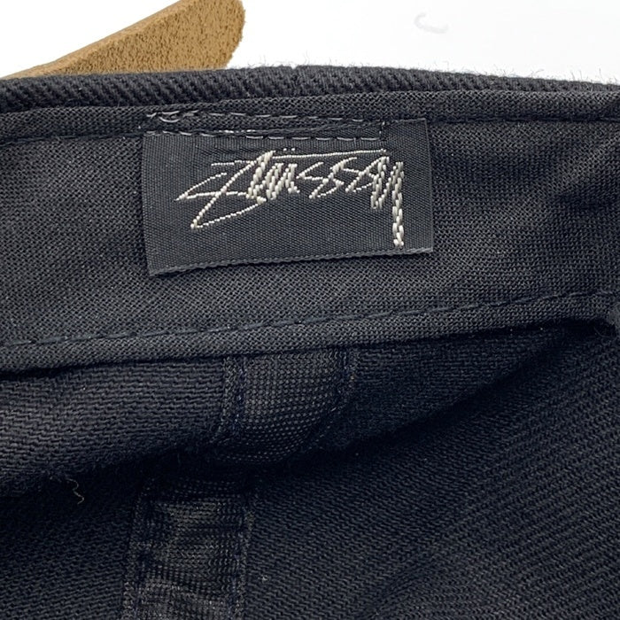 80's~ STUSSY ステューシー スカルボーン刺繡 5パネルキャップ ブラック オレンジ オールド 黒タグ 福生店