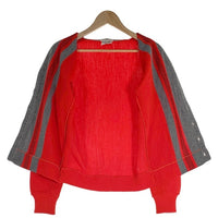 60's Pennleigh ペンリー ストライプ アクリルニットカーディガン レッド グレー Size M 福生店
