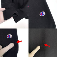 Champion チャンピオン REVERSE WEAVE リバースウィーブ クルーネックスウェットトレーナー ブラック 青単色復刻 C3-W011 Size XXL 福生店