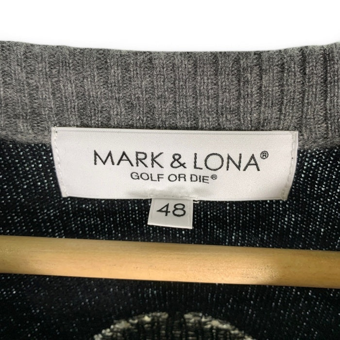 MARK&LONA マークアンドロナ Belleville Cahemere Sweater カシミヤ クルーネックセーター グレー MLM-2D-AB07 ゴルフ Size 48 福生店