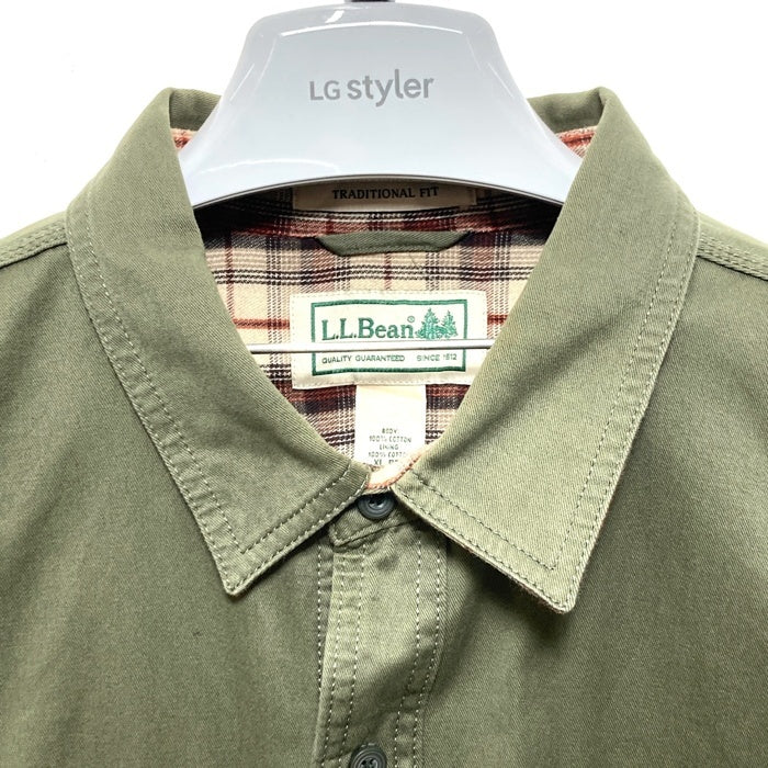 L.L.Bean エルエルビーン 298205 ハリケーンシャツ カーキ sizeXL 瑞穂店