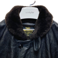 HOUSTON ヒューストン 8177 COW LEATHER N-1 DECK JACKET カウレザー デッキジャケット ブラック Size 44R 瑞穂店