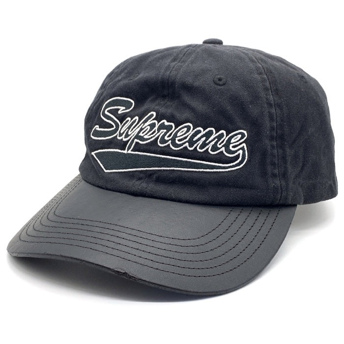 SUPREME シュプリーム 21SS Leather Visor 6-Panel Cap レザーバイザー 6パネルキャップ ブラック 福生店