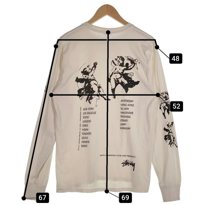 STUSSY ステューシー Angel Pigment Dyed L/S Tee エンジェル ピグメント ダイ 長袖 Tシャツ ロンT オフホワイト Size M 福生店