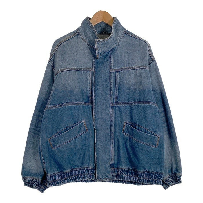 ADAM ET ROPE アダムエロペ 23SS ドライタッチデニム スタンドカラーブルゾン ジップアップジャケット ライトブルー GML-03080-A Size M 福生店