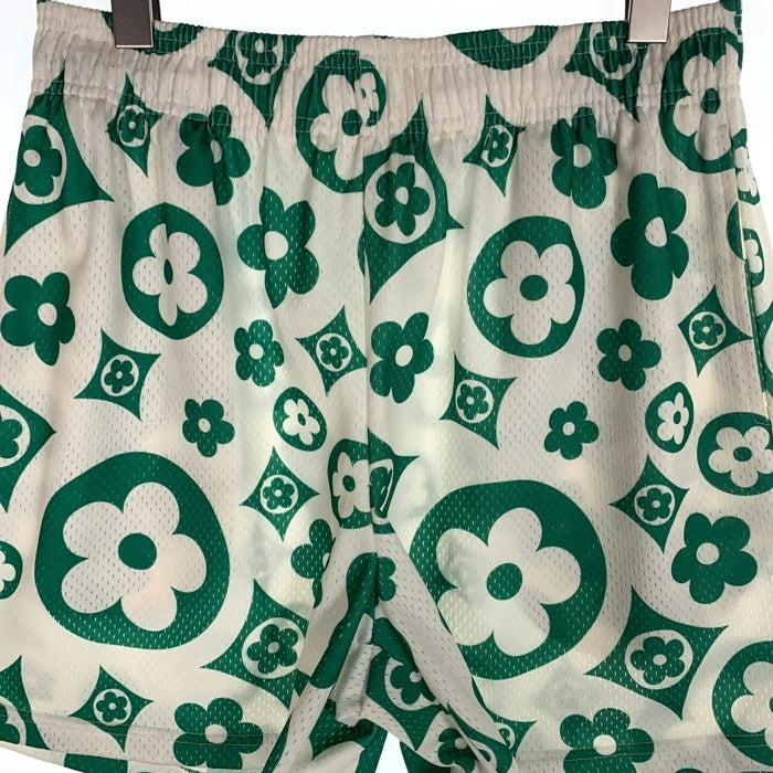 BRAVEST STUDIOS ブレイベストスタジオ フラワープリント メッシュ ショートパンツ ホワイト グリーン Size L 福生店