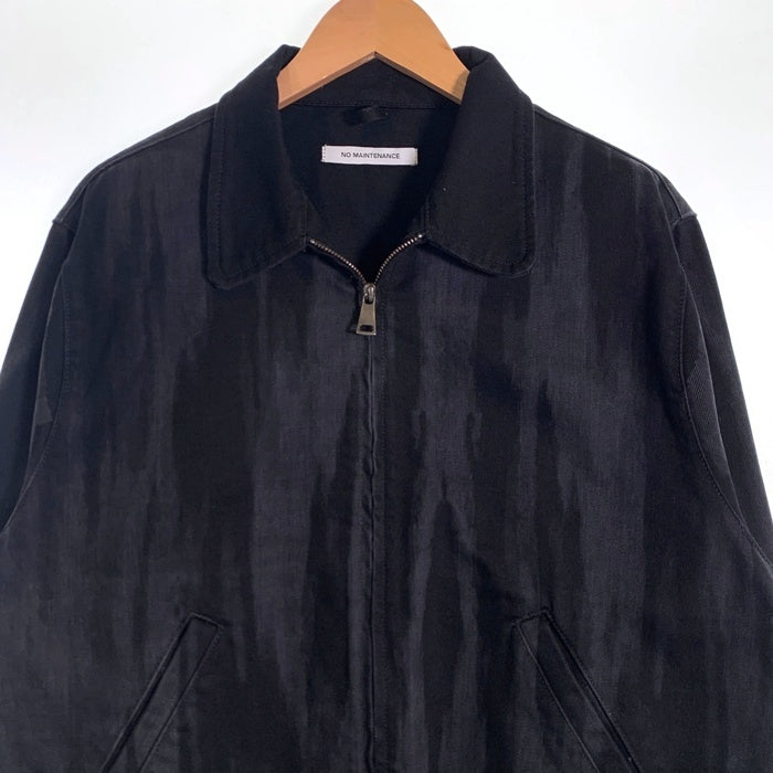 NO MAINTENANCE ノーメンテナンス Black Mechanic Jacket メカニックジャケット ジップアップ ブラック ウォッシュ加工 Size M 福生店