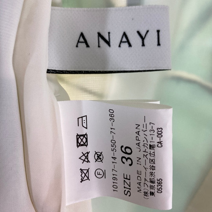 ANAYI アナイ リーフプリント タックワンピース ノースリーブワンピース グリーン size36 瑞穂店