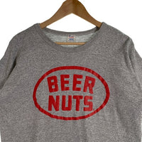 80's Champion チャンピオン BEER NUTS プリント Tシャツ グレー 霜降り USA製 トリコプリント Size XL 福生店