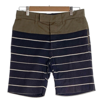 sacai サカイ 13SS Border short pants ボーダーショートパンツ コットン チノ切替 ネイビー 13-00407M Size 1 福生店