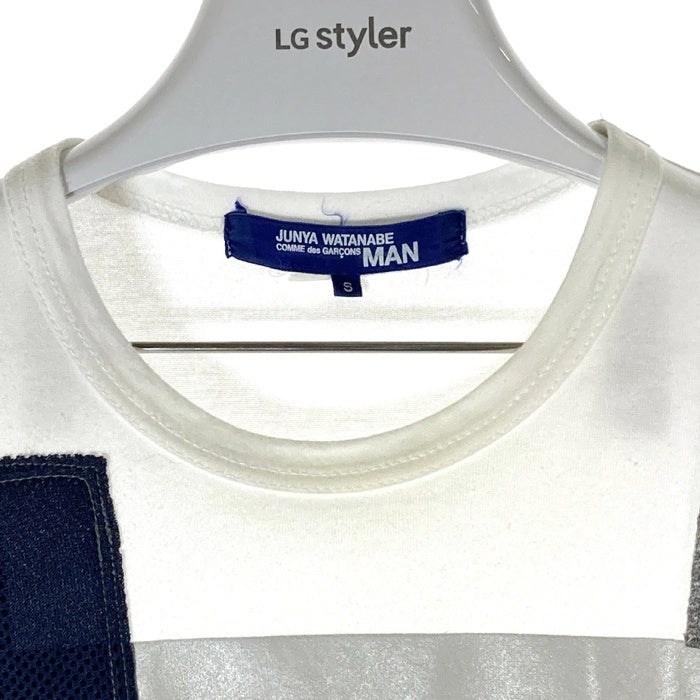JUNYA WATANABE COMME des GARCONS MAN ジュンヤワタナベ コムデギャルソンマン WR-T003 AD2016 パッチワーク Tシャツ ホワイト sizeS 瑞穂店