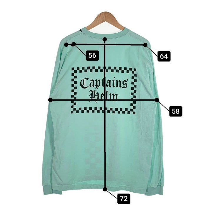 CAPTAINS HELM キャプテンズヘルム プリント 刺繡ロゴ ロングスリーブTシャツ ティファニーブルー Size L 福生店