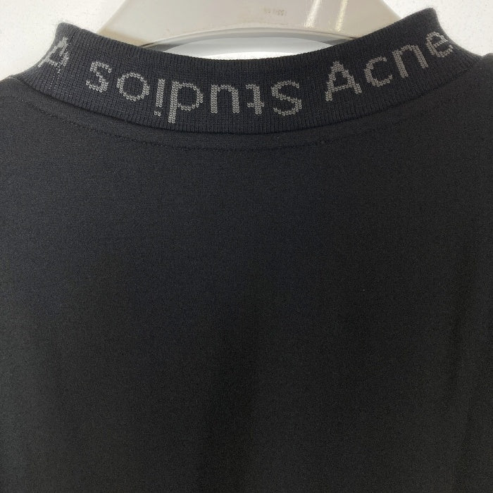 Acne Studios アクネ ストゥディオズ 3367690004 ロゴプリント モックネック ストレッチ 半袖Tシャツ ブラック sizeM 瑞穂店