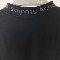 Acne Studios アクネ ストゥディオズ 3367690004 ロゴプリント モックネック ストレッチ 半袖Tシャツ ブラック sizeM 瑞穂店