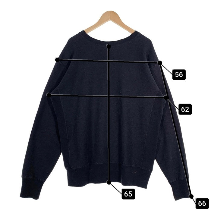 Champion チャンピオン REVERSE WEAVE リバースウィーブ クルーネックスウェットトレーナー ブラック 青単色復刻 C3-W011 Size XXL 福生店